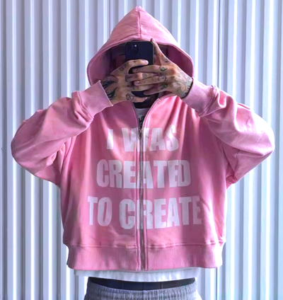 Free Shipping-I WAS CREATED TO CREATE ZIP HOODIE