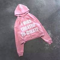 Free Shipping-I WAS CREATED TO CREATE ZIP HOODIE - Thumbnail 2