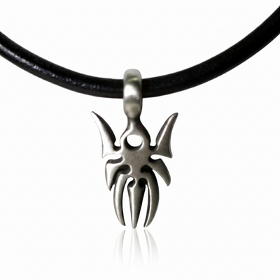 Gothic spider pendant necklace, black leather cord jewelry, pewter arachnid statement piece, handmade unisex gift