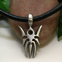 Gothic Spider Pendant Necklace, Black Leather Cord Jewelry, Pewter Arachnid Statement Piece, Handmade Unisex Gift - Thumbnail 1