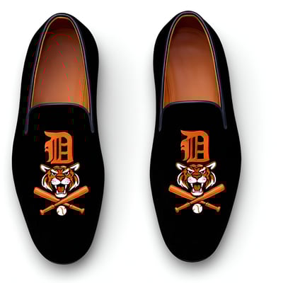 Crafted leather handmade classic black velvet loafers dress shoes