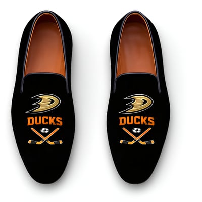 Crafted leather handmade classic black velvet loafers dress shoes