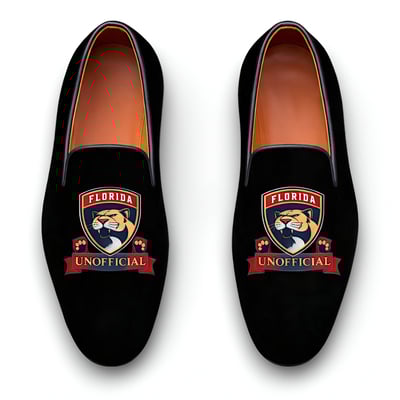 Crafted leather handmade classic black velvet loafers dress shoes