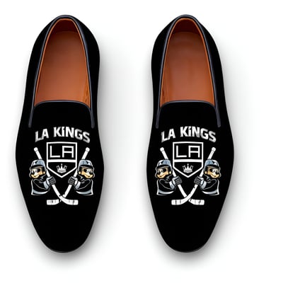 Crafted leather handmade classic black velvet loafers dress shoes