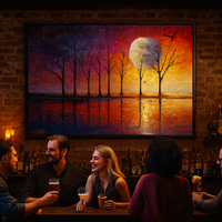 Celestial Glow - Bare Trees in Lunar Reflection - Thumbnail 2