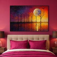 Celestial Glow - Bare Trees in Lunar Reflection - Thumbnail 3