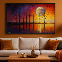 Celestial Glow - Bare Trees in Lunar Reflection - Thumbnail 4