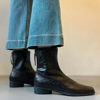 Women's soft leather square-toe ankle boots genuine leather boots - Thumbnail 2