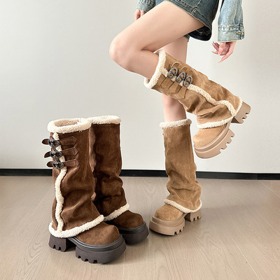Winter Warm Boots With Buckles
