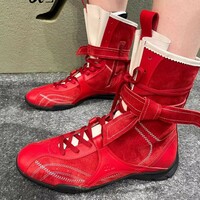 Frosted leather lace up short boots - Thumbnail 2