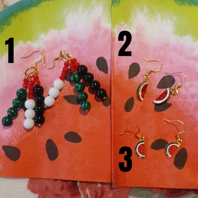 Watermelon beaded earrings