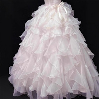 Pink Strapless Evening Gown Party Dress - Thumbnail 2