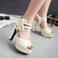 Fashion High Heels with Bow Party Shoes - Thumbnail 1
