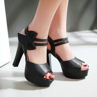 Fashion High Heels with Bow Party Shoes - Thumbnail 3