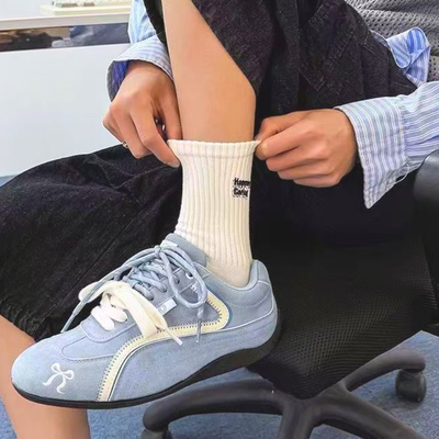 Baby blue cute bow sneakers - Thumbnail 1