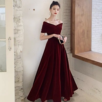 Fashion velvet long dress