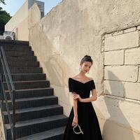 Fashion Velvet Long Dress - Thumbnail 2