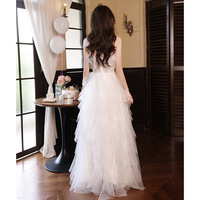 White evening dress birthday party host Dress - Thumbnail 3