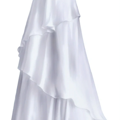 Sweetheart white chiffon long prom dresses - Thumbnail 1