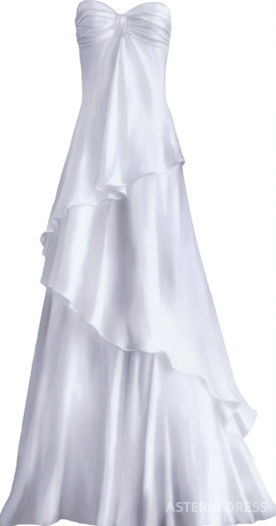 Sweetheart White Chiffon Long Prom Dresses
