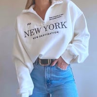 NEW YORK HALF ZIP PULLOVER - Thumbnail 1