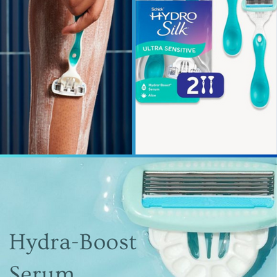 Schick® hydro silk® ultra sensitive 5-blade disposable razor 2ct for women