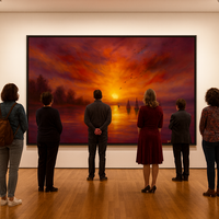 Sailing into Sunset - Fiery Sky Over Calm Waters - Thumbnail 1