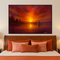 Sailing into Sunset - Fiery Sky Over Calm Waters - Thumbnail 3