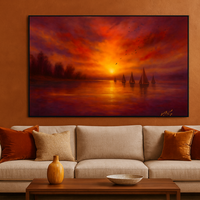 Sailing into Sunset - Fiery Sky Over Calm Waters - Thumbnail 4