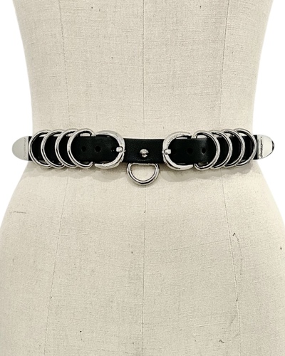 Uri Belt ( Black + Silver )