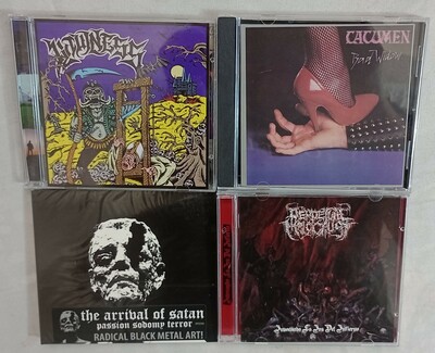 RAWNESS, CACUMEN, THE ARRIVAL OF SATAN, PERPETUAL HOLOCAUST Cds