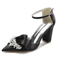 Pointed-toe hollow rhinestone wedding bridesmaid shoes party shoes 7 colors - Thumbnail 4