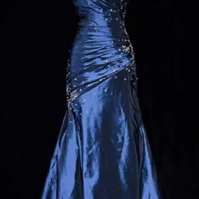 Elegant navy blue sweetheart mother of the bridal dress formal prom dresses with beading - Thumbnail 1