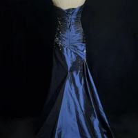 Elegant Navy Blue Sweetheart Mother Of The Bridal Dress Formal Prom Dresses With Beading - Thumbnail 1