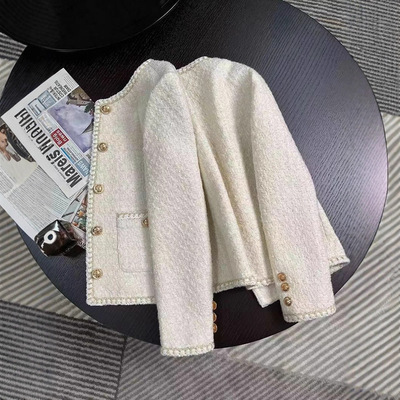 Korean fashion jacket round neck short coat