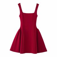 Off-the-shoulder red New Year's Eve elegant slip dress - Thumbnail 4