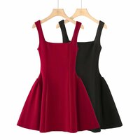 Off-the-shoulder red New Year's Eve elegant slip dress - Thumbnail 5