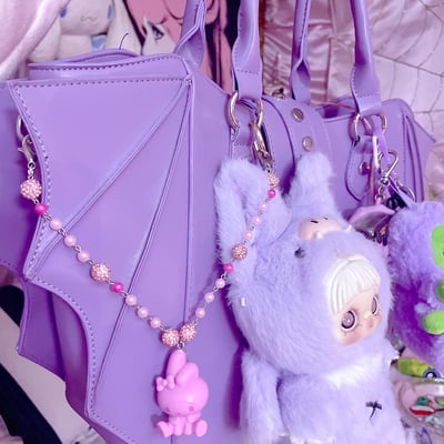 My pink melody bag charm