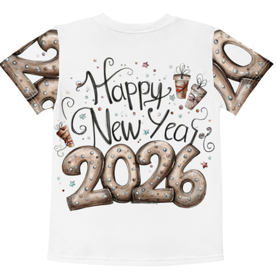 Happy New Year 2026 Kids cotton crew neck t-shirt
