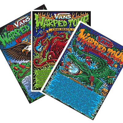 All 3 warped tour 2025 screenprinted posters! - Thumbnail 1