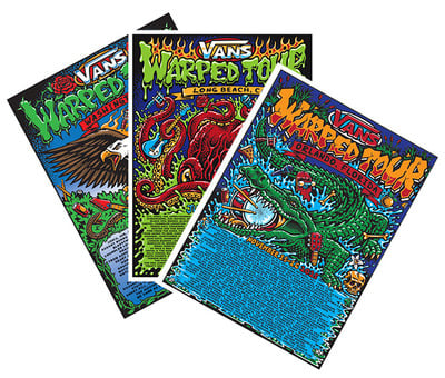 All 3 Warped Tour 2025 screenprinted posters!