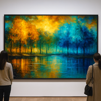 Seasonal Reflections - Autumn Gold Meets Winter Blue Forest - Thumbnail 1