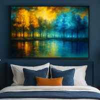 Seasonal Reflections - Autumn Gold Meets Winter Blue Forest - Thumbnail 3