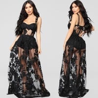 Royal Blue Lace Prom Dresses Spaghetti Straps - Thumbnail 2