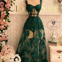 Royal Blue Lace Prom Dresses Spaghetti Straps - Thumbnail 3