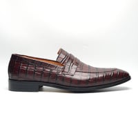 Men's high-quality handmade cowhide casual loafers with crocodile-pattern leather - Thumbnail 3