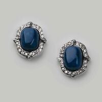 Stainless Steel Baroque Lapis Earring - CLEARANCE - Thumbnail 1