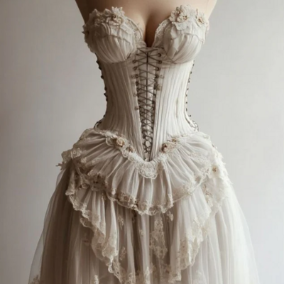 Vintage retro ivory lace short party dress homecoming dress - Thumbnail 1