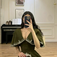 Elegant A Line Green Evening Dress Formal Prom Gowns - Thumbnail 4