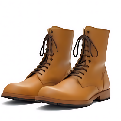 Crafted leather mens designer classic genuine leather ankle high military boot
